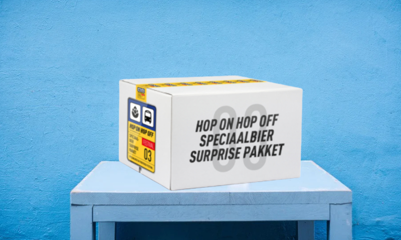 Hop On Hop off bierfestival pakket op een tafel